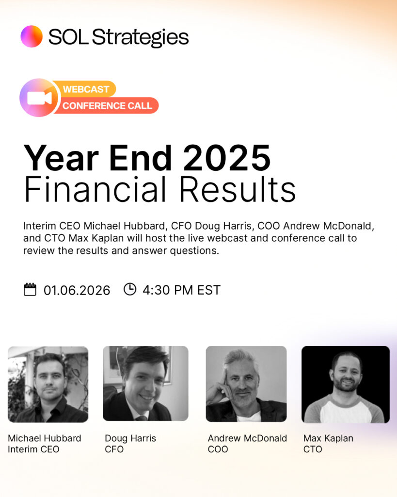 SOL Strategies Reports Financial Results For Fiscal Year Ended September 30, 2025